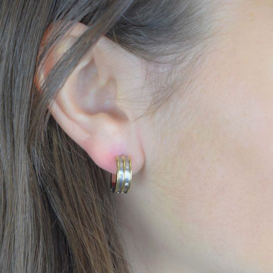 Boccia creolen titanium/geel pvd 05047-03 