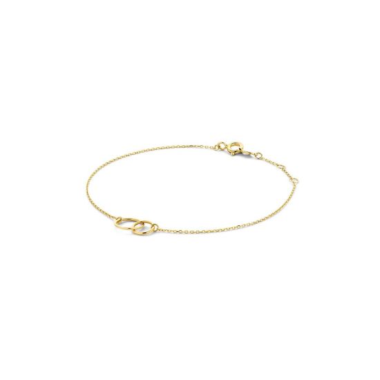 Gouden armband 2x cirkel 18cm JKB22.048