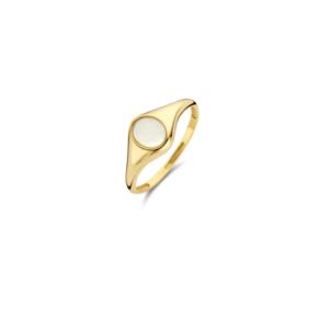 Gouden zegelring parelmoer mt 54 1219YMP/54