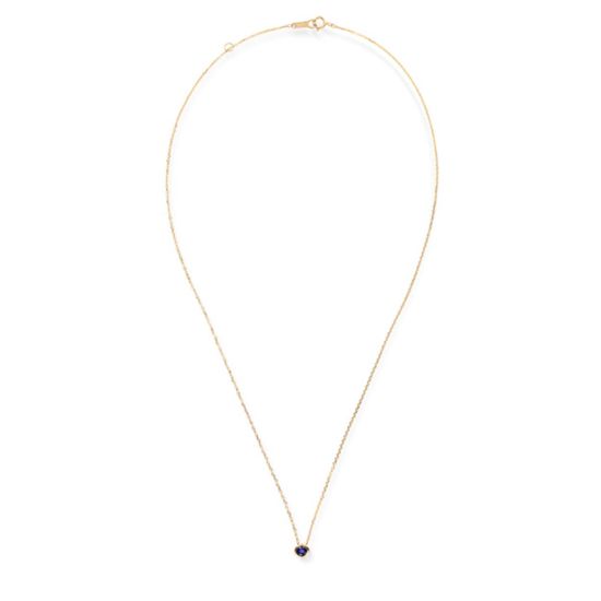 Gouden collier blauw saffier geboortesteen september SWBN01SEP-Y