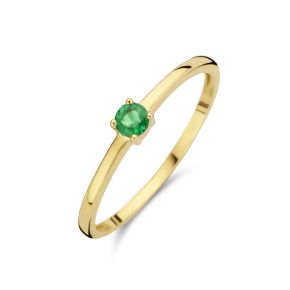 Gouden ring met geboortesteen smaragd 0.13ct mei 4025483
