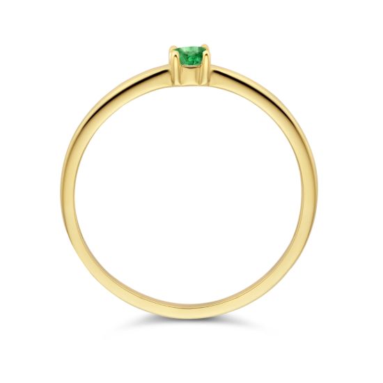 Gouden ring met geboortesteen smaragd 0.13ct mei 4025483