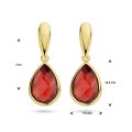 Gouden oorhangers druppel granaat 4025784