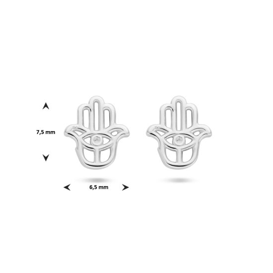 Zilveren oorstekers handje van fatima 1335904