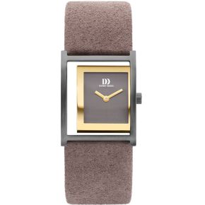 DD horloge dames staal/geel/leer IV16Q1292