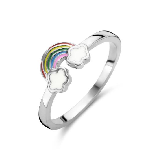 ZIlver ring regenboog