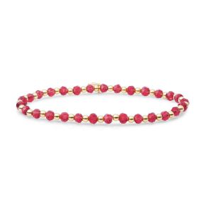 SJ armband fuchsia quartz geel verguld SBG-GEM51-3MM-MIX