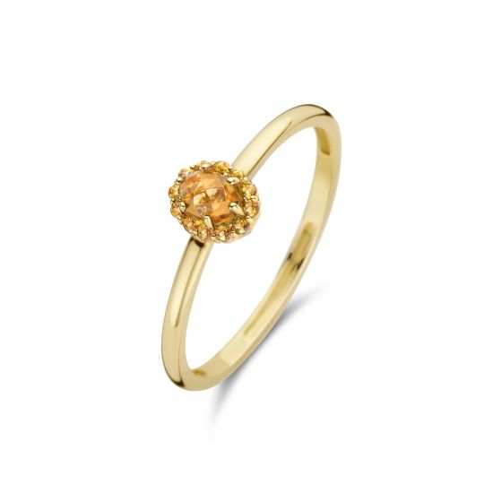 Gouden ring citrien mt 54 1226YCI/54