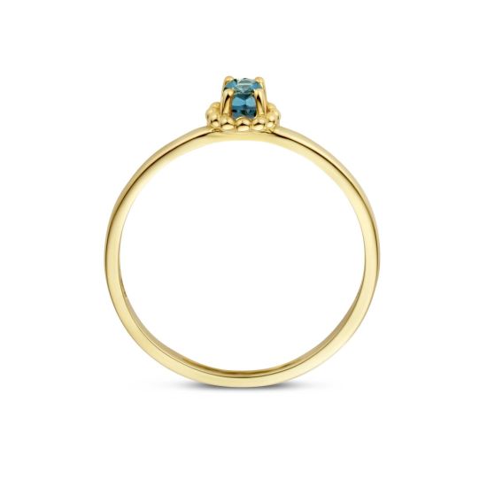 Gouden ring london blauwtopaas mt 56 1227YLB/56