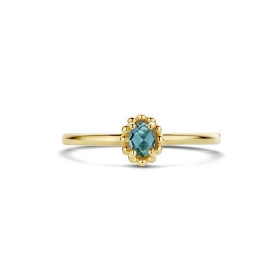 Gouden ring london blauwtopaas mt 56 1227YLB/56