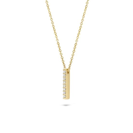 Gouden collier staafje zirkonia 3133YZI