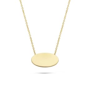 Gouden collier plaatje ovaal 3134YGO