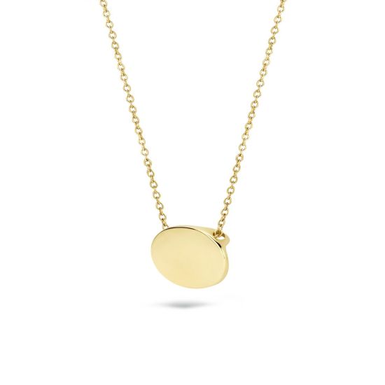 Gouden collier plaatje ovaal 3134YGO