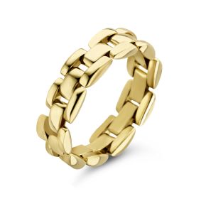Gouden ring schakelmotief mt 17,75