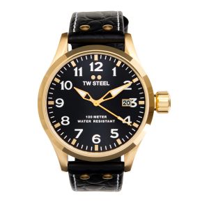 TW STEEL horloge heren staal geel pvd/leer TWVS104