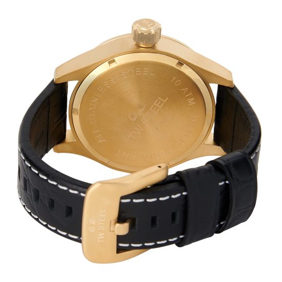 TW STEEL horloge heren staal geel pvd/leer TWVS104
