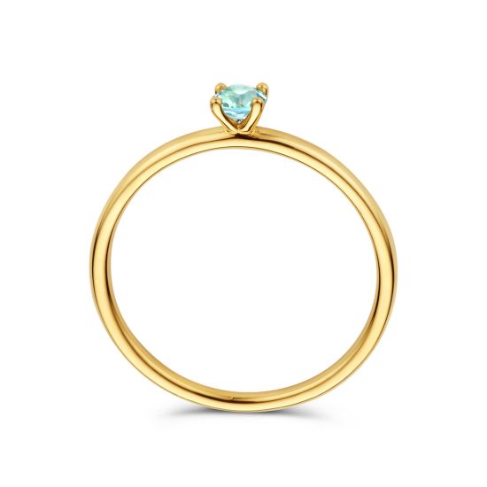 Gouden ring blauw topaas 3,5mm mt16.5 4027522