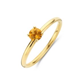 Gouden ring citrien 4mm mt17 4027533