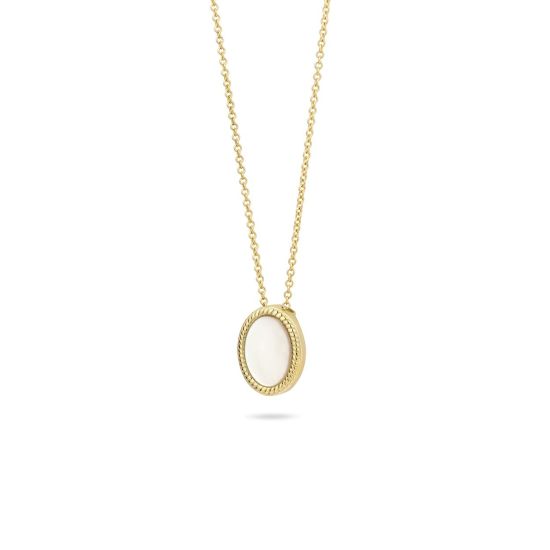 Gouden collier wit parelmoer 3154YMP