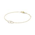 Gouden armband 2 hartjes 18cm  JKB23049