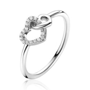 Zilveren ring zirk hart ZIR2493-56