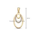 Gouden hanger ovaal zirkonia HM127771