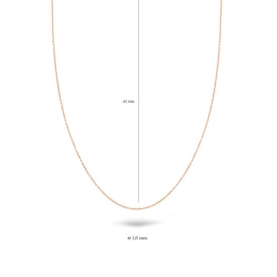 Roodgouden collier anker 3046RGO/42