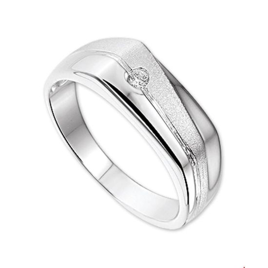 Zilveren ring mat/glans zirkonia 1018603