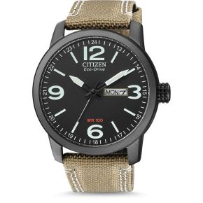 Citizen horloge heren staal zwart pvd/canvas BM8476-23EE