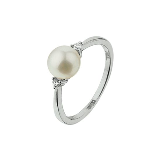 Gouden ring zwp + 0.05ct H-SI mt 18.5