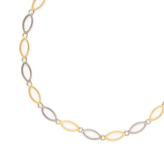 Boccia collier titanium/geel pvd 0846-02