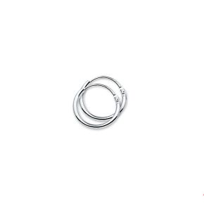 Zilveren oorring rhodium 13mm x1.3mm 1304783